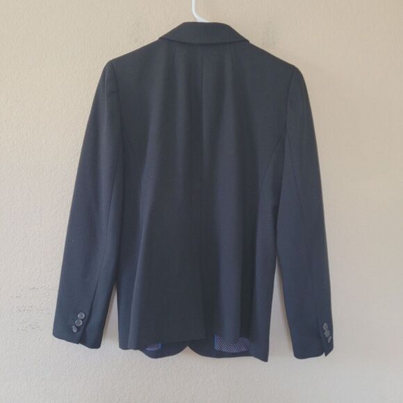 J. Crew Parke Black Blazer Size 8 Wool Blend One Button Preppy Academia Thermal - Picture 10 of 10